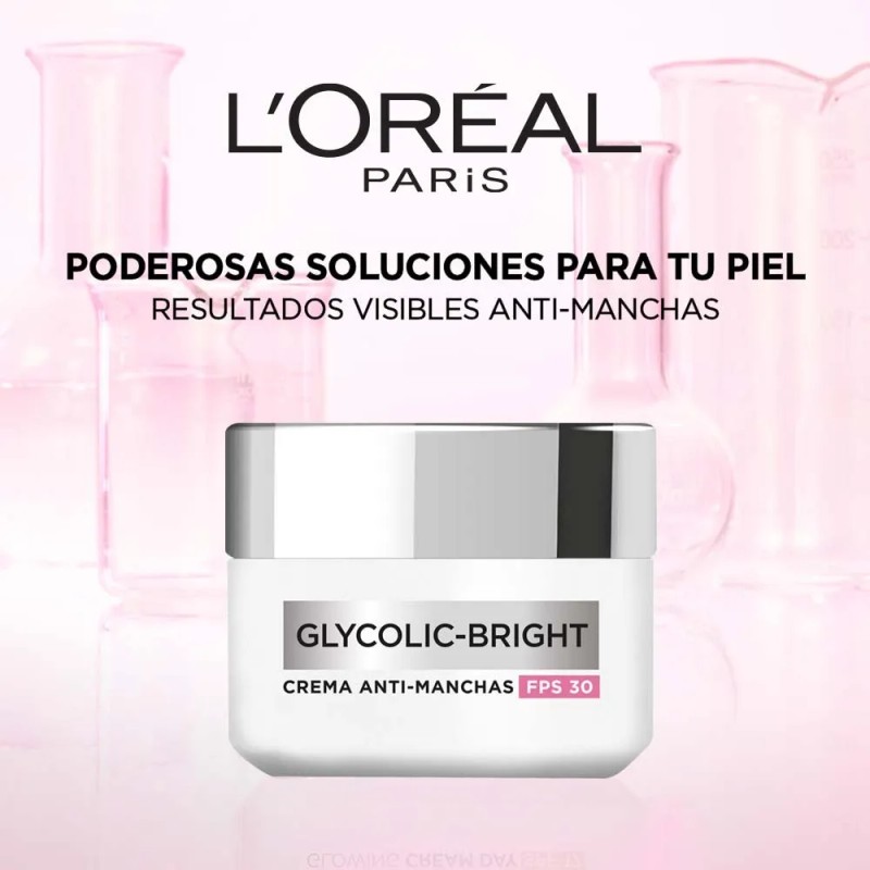 Oréal Paris Glycolic Bright Crema Hidratante Día Anti Manchas Protección