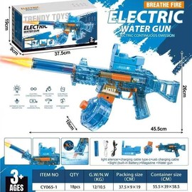 Automatic Electric Water Gun with LED Effects, Water Suction Powerful for Adults & Kids, Portable Fun for Pool Beach Party pools:_grey