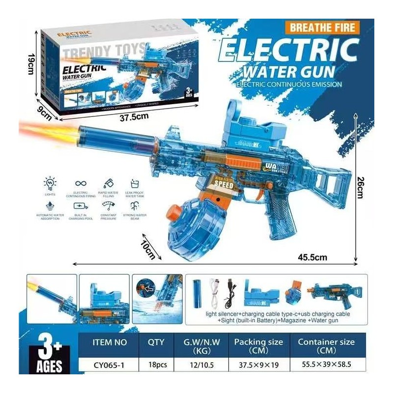 Automatic Electric Water Gun with LED Effects, Water Suction Powerful
