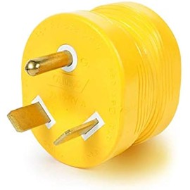 Camco PowerGrip 30AM/15AF Camper/RV Electrical Adapter | Features 30-Amp Male & 15-Amp Female Connections | Designed w/Non-Slip Grooves & Contoured Ends for Easy Removal | Rated for 125V/1875W (55233)