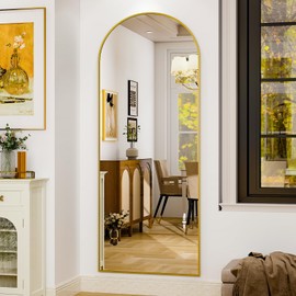 HARRITPURE 28" x 71" Full Length Mirror - Aluminum Alloy Frame Full Body Mirror - Gold Extra Large Floor Mirrors for Bedroom, Living Room, Bathroom