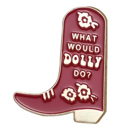 What Would Dolly Do Enamel Pin Badge Country Music Gifts Red Boot Brooch Pin Badges, Versatile Accessory for Bags, Clothing & Jackets, Perfect Novelty Brooch for Country Music Lovers & Women (#1)