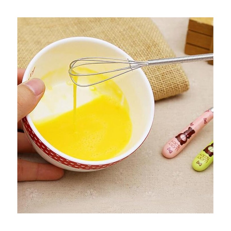 Whisking Cream Butter Ceramic Handle Egg Beaters Manual Stainless Steel