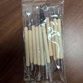 Professional Clay Sculpting Tools Set, 11 Piece, Stainless Steel with Wood Handles, for Pottery, Carving, Modeling