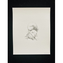 Jesus and the Lamb 8x10 Print on White textured paper