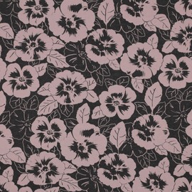 VmG-Store 1 m Jersey Fabric for Sewing Cotton Jersey Sewing Fabric No Sold by the Metre Children's Fabric (Flowers Anthracite Mottled JB002)