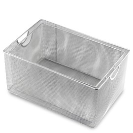 YBM HOME Household Wire Mesh Open Bin Shelf Storage Basket Organizer for Kitchen, Cabinet, Fruits, Vegetables, Pantry Items Toys 2321-198set-s (1, Set of 2 13.3 x 8.5 x 6.5, 14.5 x 9.25 x 7)