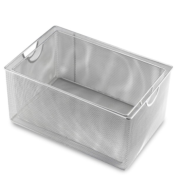 YBM HOME Household Wire Mesh Open Bin Shelf Storage Basket