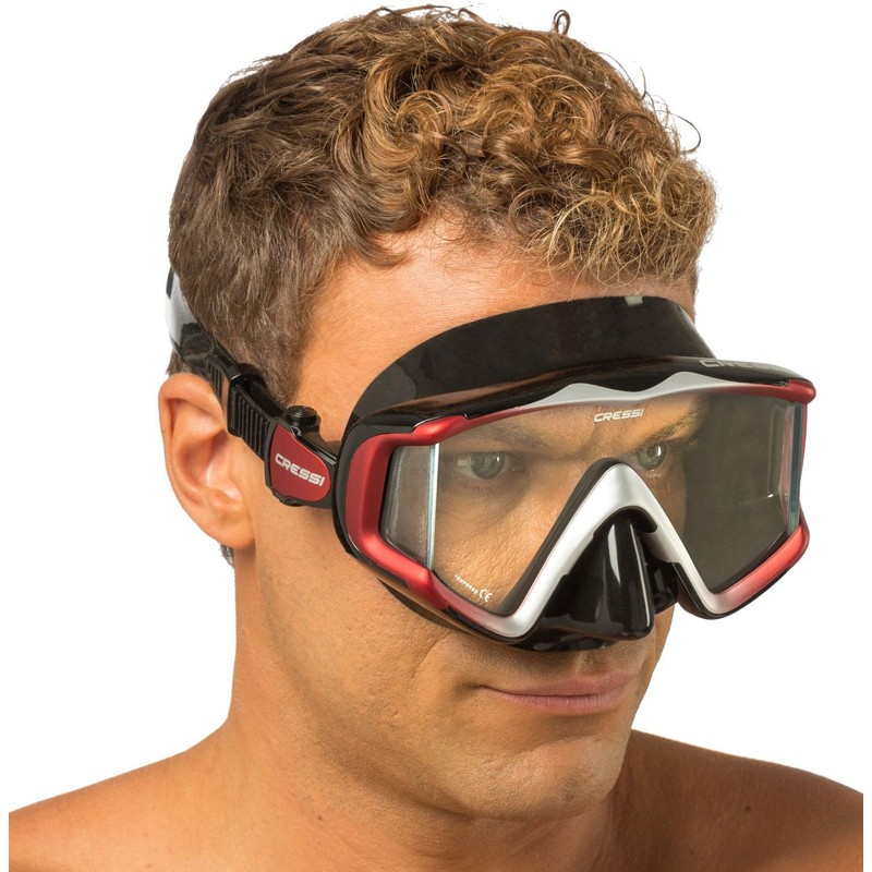 CRESSI Liberty Triside Mask - Panoramic 3 Glass Mask for
