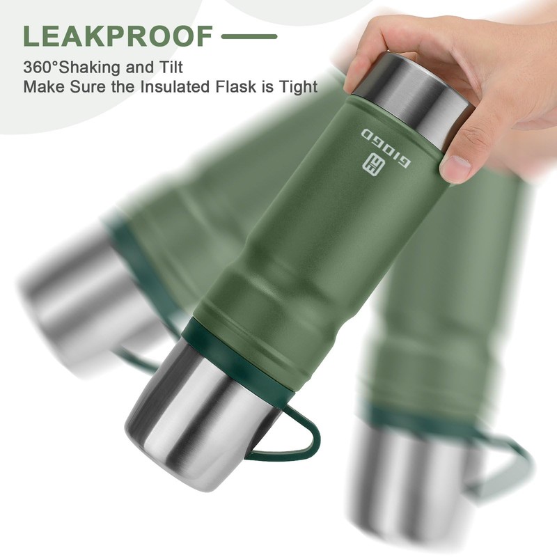 Vacuum Insulated Water Bottle Thermo Water Flask with Cup 680ml/23oz