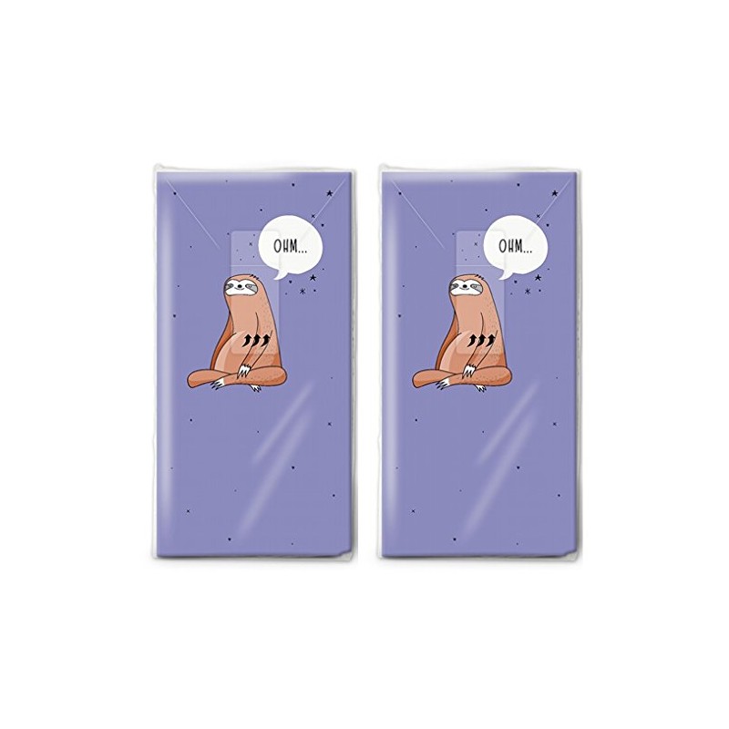 2 x 10 Handkerchiefs Relaxed/Sloth/Children/Animals