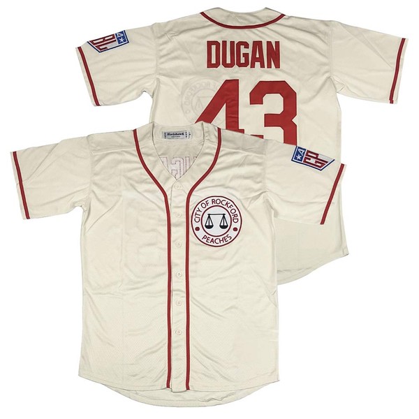 #43 Jimmy Dugan City of Rockford Peaches A League of Their Own Movie Men's Baseball Jersey Stitched Size L