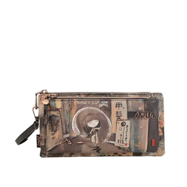 Anekke Women's Wallet, Leather, Zipper Closure, 2 Compartments, Shōen Design,