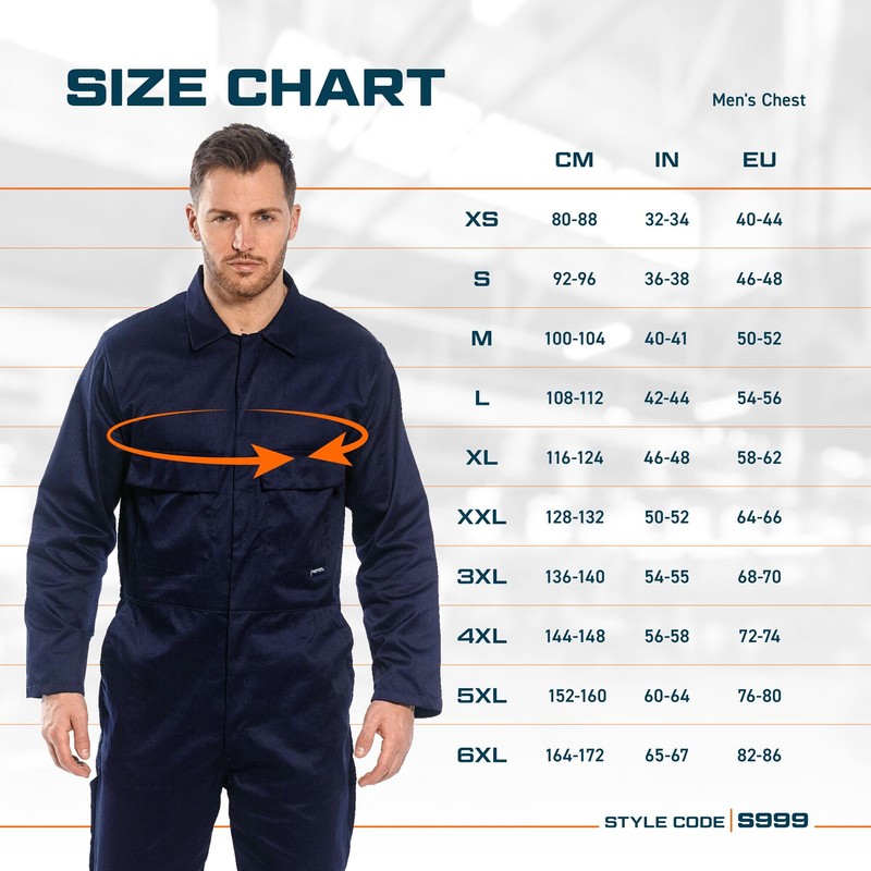 Portwest Polyester Cotton Euro Work Overall, Size: S. Colour: Red,