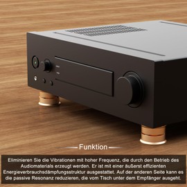 Monosaudio Pack of 4 High End Absorber Feet Device Feet HiFi Spike Pads 39 x 24 mm Aluminium Speaker Stand Feet Shock Absorber Insulation Feet HiFi Coaster for Amplifier Turntable Subwoofer