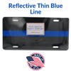 Thin Blue Line Reflective Metal License Plate