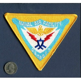 Embroidered Patch - Patches for Women Man - NAF Naval Air Facility Detroit MI US Navy Base NAS Squadron Jacket
