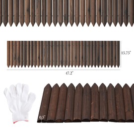 Garden Border Edging Landscape Edging Border Garden Edging Wooden Landscape Edging Wood Fence Decorative Garden Edging Lawn Edging Fence Flexible Garden Edging-15.7" H x 47.2" L (1PACK)