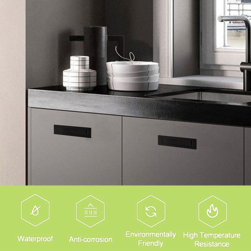 UFURMATE Flush Mount Door Pull, Stainless Steel Pocket Door Handle