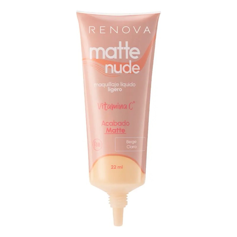 Maquillaje Liquido Matte Nude Vitamina C Fps18 Renova