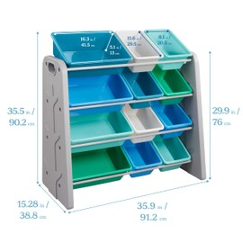 ECR4Kids Tree Storage Organizer with 12 Bins, Kids Furniture, Contemporary