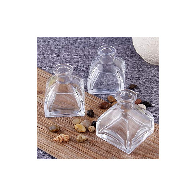 NATUWORLD 1PCS 100ml/3.4oz Empty Refillable Clear Glass Diffuser Bottles Fragrance