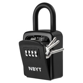 NBYT Portable Combination Lock keybox, for House Keys Key Hiders to Hide a Key Outside,Waterproof Key Safe Storage Lock Box(Small Size with Shackle)