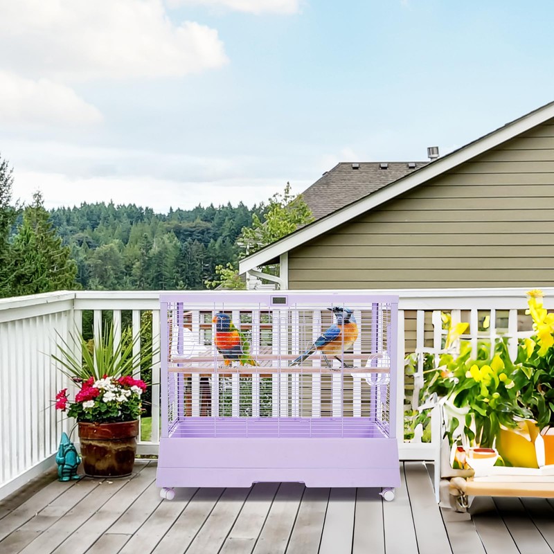 Pet Products Clear View Glass Bird Cage Crystal Palace for