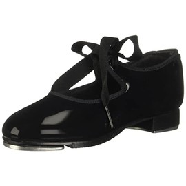 Capezio Girls Jr. Tyette Tap Dance Shoe, Black Patenlite, 2 US Wide Little Kid