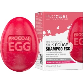 NEW Vegan Silk Rouge Shampoo Bar 100g by Procoal - SLS Free Eco Solid Shampoo Bar, Conditioning with Hydrating Glycerin, Aloe Vera, Almond Oil, Cruelty-Free