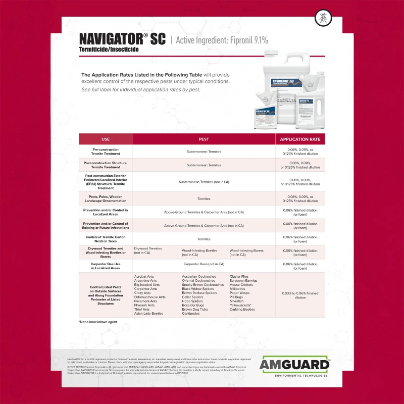AMVAC AmGuard Navigator SC Termiticide Insecticide 78 fl oz by