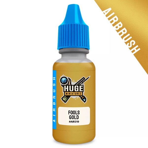 Huge Miniatures Airbrush Paint, Fools Gold Acrylic Metallic Color –