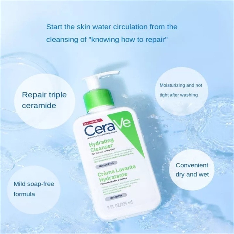 CeraVe Hydrating Cleanser 236ml, CeraVe Facial Cleanser for Face, CeraVe