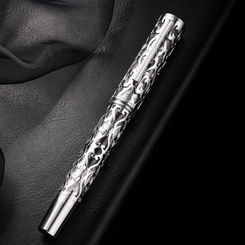 HONG DIAN D1 Piston Fountain Pen Extra Fine Nib, Hollow