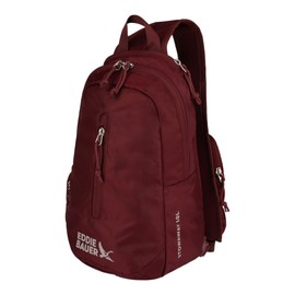 Eddie Bauer Stowaway Packable Sling Bag | Foldable | Travel | Outdoor | Lightweight | Compact | Everyday Carry | Ripstop Nylon | 10L - Black Cherry