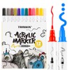 TRANSON 12 Color Bold and Fine Dual-tip Acrylic Paint Pen