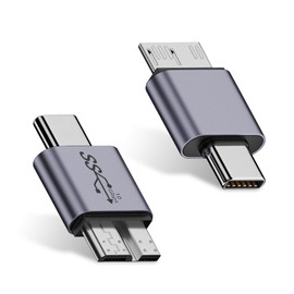 Duttek 10Gbps USB C to Micro B Cable Adapter, Micro B to USB C Adapter, Micro B Male to USB C 3.2 Male Adapter for Hard Drive Cable for External Portable SSD HDD 2 Pack