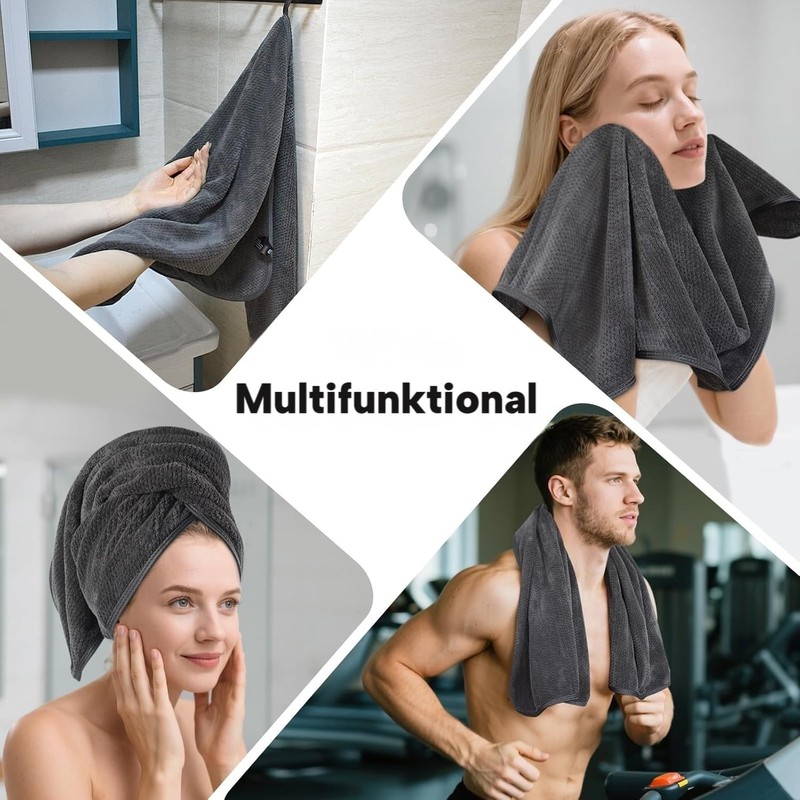 KinHwa Set of 2 Microfibre Towels | Soft, Lightweight &