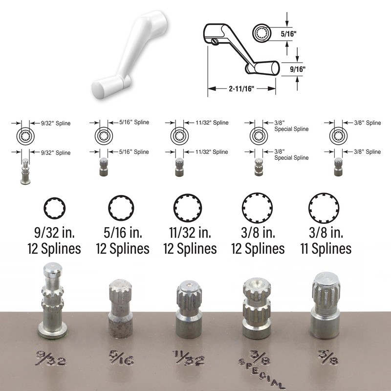 Prime-Line H 3712 Diecast Awning Window Crank Handle for Easy
