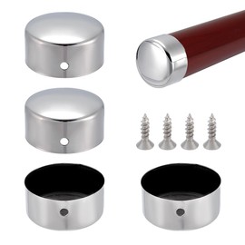 AHANDMAKER 4Pcs Stainless Steel Handrail End Cap, 49mm Inner Diameter Stair Round Handrail End Covers Guardrail Fitting Metal Fence Post Caps for Guardrail Railing