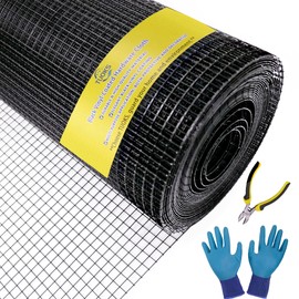 Black Hardware Cloth 1/2 inch 24 x 100ft 19 Gauge PVC Coated Wire Mesh Roll Welded Wire Fence Roll Poultry Netting Snake Fence Rabbit Cages Rodent Wire Chicken Wire Fencing Gopher Wire Cloth