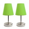Simple Designs LT2013-GRN-2PK Sand Nickel Mini Basic Table Lamp with