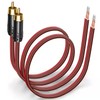 Gold-Plated RCA to Bare Wire Speaker Cable - 14AWG OFC