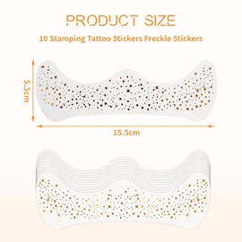 BelleVive 10 Pieces Glitter Freckle Tattoos for Face, Glittering Freckles for Face, Golden Sparkling Freckles Glitter Makeup Patches for Face