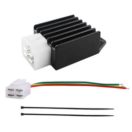 PRO BAT 4 Pin Voltage Regulator Rectifier Half Wave Unit with 4 Wires Cable Connector 12v for GY6 4 Stroke Scooter ATV Quad TAOTAO Moped