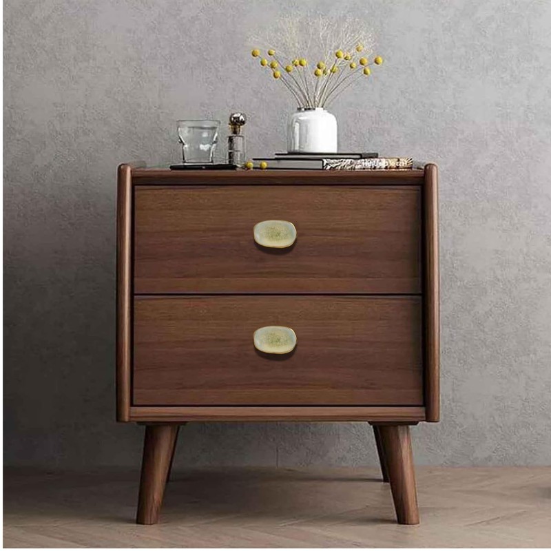 Perilla Home Set of 6 Kono Off White Ceramic Knob