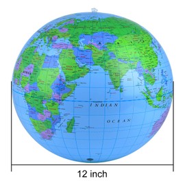 Coopay 24 Pack Inflatable Globe PVC World Globe Inflatable Earth Beach Ball Swimming Pool Ball Birthday Beach Party Decoration Summer Water Games Gifts for Beach Playing or Teaching