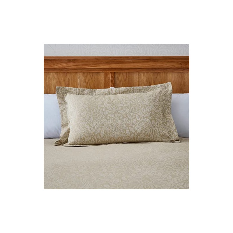 PURE ACORN JACQUARD PILLOWCASE OXFORD LINEN