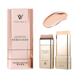 VIVIEN BEAUTY Foundation Stick, Double End, 2 in 1 Design, Bare Skin Feeling, High Coverage, Cream Foundation, Moisturizing, Won't Crack, Popular, Waterproof, Concealer, Pore Cover, Underlayment, Long