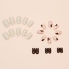 Press On Nails with Nail Glue, 3D Peach Flower Summer